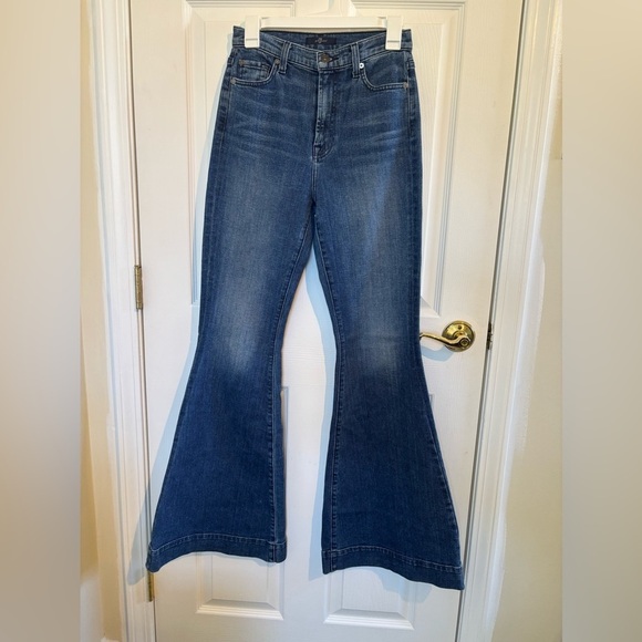 7 FOR ALL MANKIND | Mega Flare Jeans Cashmere Size 26 Retro Y2K Kendrick Lamar - Picture 3 of 9